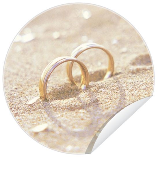 Sluitzegel  - Gouden ringen in het zand