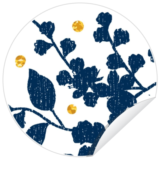 Communie Sticker Marte - Bloemen patroon