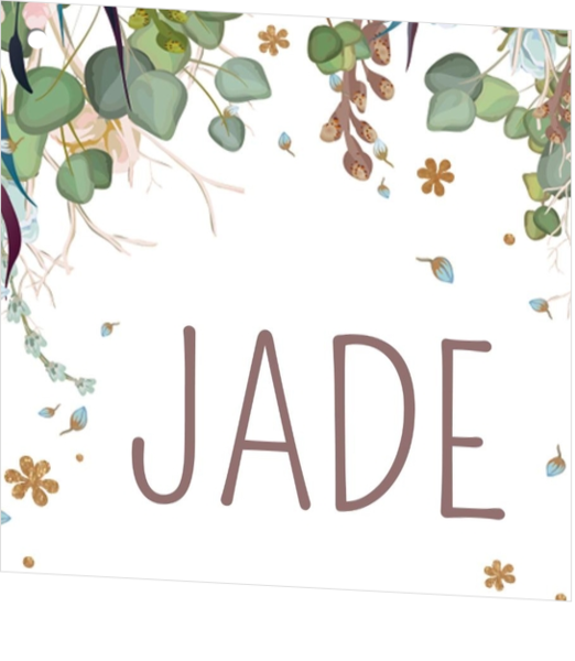 Communie Geschenkkaartje Jade - Gouden vijfhoek met aquarel