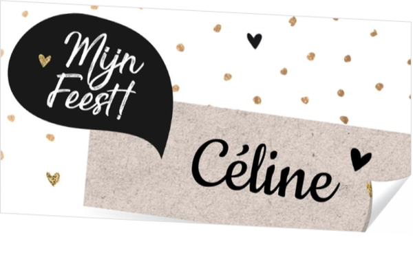 Communie Sticker Céline - Zwart spreekwolkje
