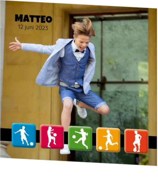 Communie Fotohouder Matteo - Kleurrijke silhouetten