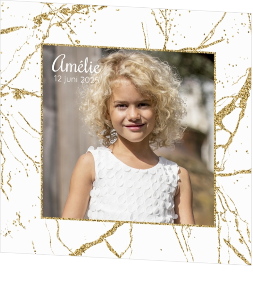 Communie Fotohouder Amélie - Gouden Glitter