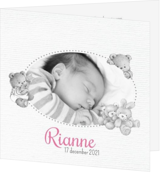 Eigen foto op een geboortekaartje - kaart Slapende baby 114103BA