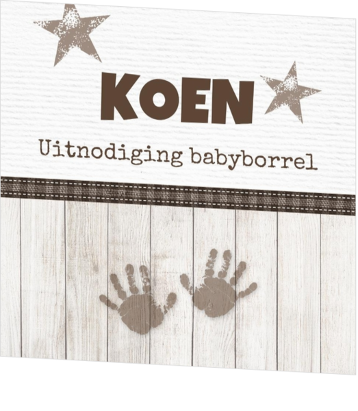 Babyborrel kaartontwerpen - kaart Handjes en sterretjes 11411510
