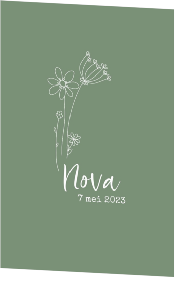 Geboortekaartjes met bloemen designs - kaart 201048-00