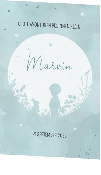 Geboortekaartje Marvin - Jongen op avontuur