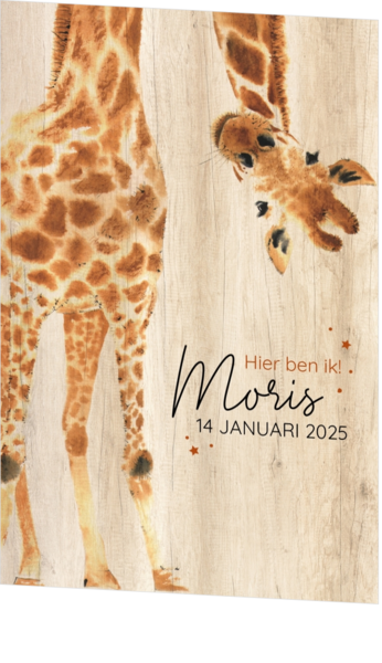 Geboortekaartje Moris - Lieve giraf