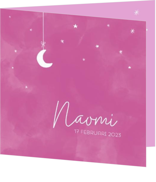 Geboortekaartje Naomi - Maan en sterren