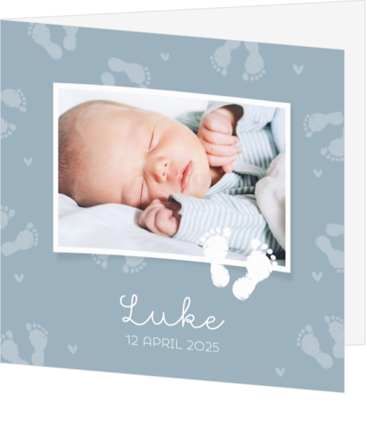 Geboortekaartje Luke - Lieve voetjes