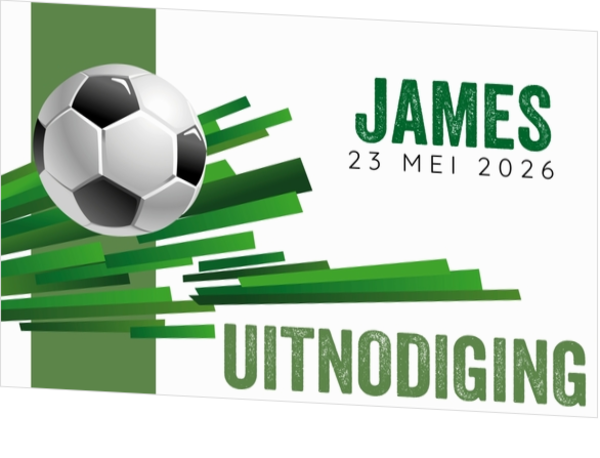  Communie Uitnodiging James - Stoere Voetbal