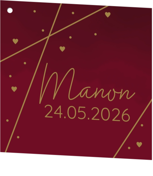 Communie Geschenkkaartje Manon - Lijntekening roos