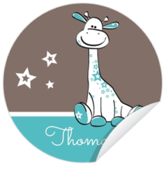Stickers en sluitzegels - kaart Turquoise giraffe 1140981