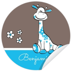 Stickers en sluitzegels - kaart Blauwe giraffe 1140991