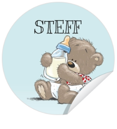 Stickers en sluitzegels - kaart Schattige jongensbeer met fles 1170141