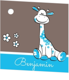 Geschenklabel - kaart Blauwe giraffe 1140993