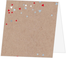 Feestelijke cummuniekaarten - Kraft-look tafelkaart met vrolijke confetti 157537