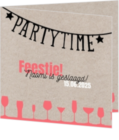 Uitnodigingen - kaart Uitnodiging - Partytime 186041NL