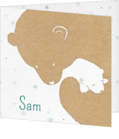 Lieve geboortekaartjes ontwerpen - kaart Moeder- en babybeer 114083BA