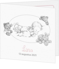 Klassieke geboortekaartjes - kaart Droom zacht 114322BA