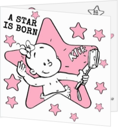 Grappige geboortekaartjes - kaart A star is born 117011