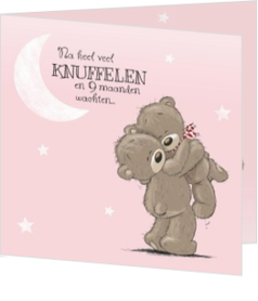 Klassieke geboortekaartjes - kaart Knuffelen... 117015