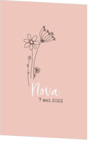 Geboortekaartjes met bloemen designs - kaart 201047-00