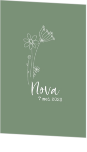Geboortekaartjes met bloemen designs - kaart 201048-00
