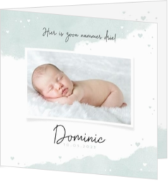 Geboortekaartjes met waterverf thema - kaart 211002-00