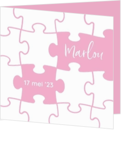 Roze gekleurde geboortekaartjes - kaart 211008-00