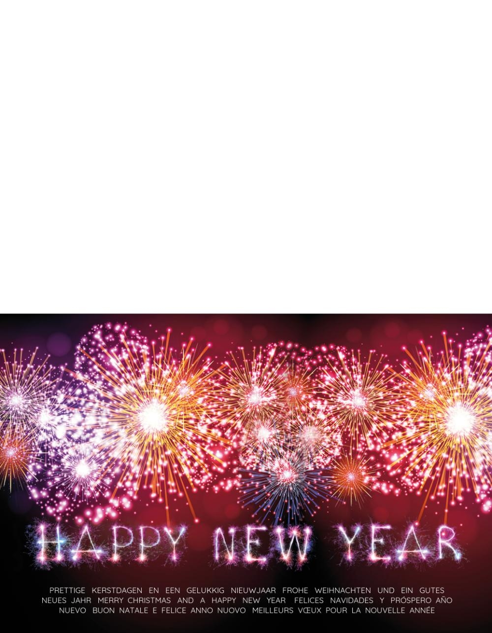 Nieuwjaarskaart   Spectaculair vuurwerk 137004 Achterkant/Voorkant